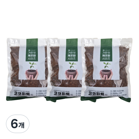 가든잇 깨끗한 코코피트, 6개, 2L