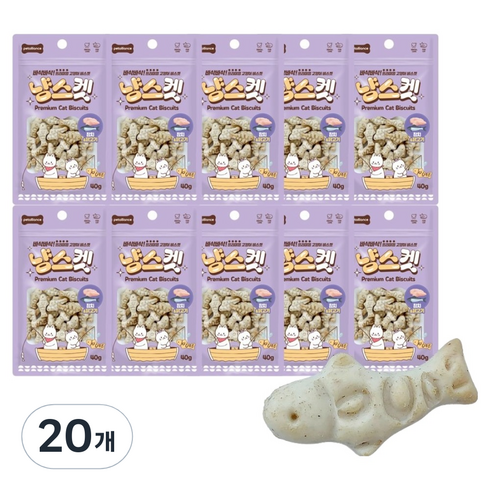냥스켓 고양이 비스켓, 20개, 40g, 참치&닭고기