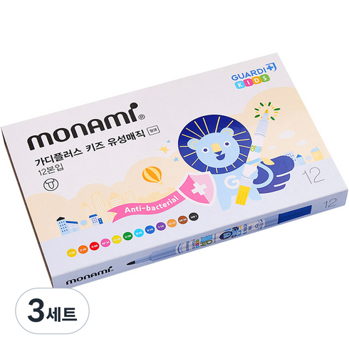 모나미 가디플러스 키즈 유성매직 세트, 혼합색상, 36개