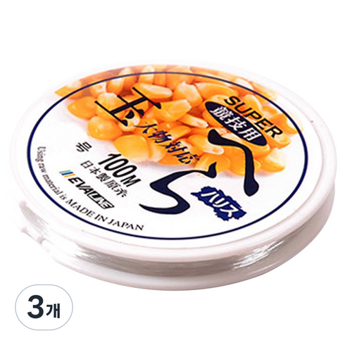 싸파 玉 하리스 목줄 민물낚시/중층 내림 나일론 낚시줄 1.5호, 투명, 3개
