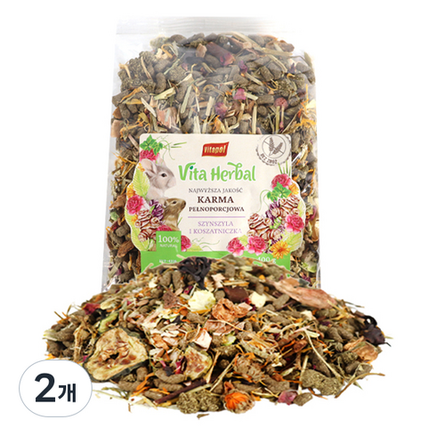 비타폴 비타허브 친칠라 데구 사료 ZVP-4316, 400g, 2개