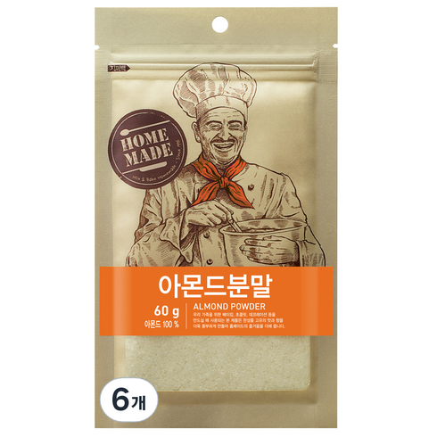 큐원 홈메이드 아몬드 분말, 60g, 6개