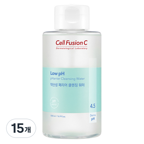 셀퓨전씨 약산성 패리어 클렌징 워터, 500ml, 15개