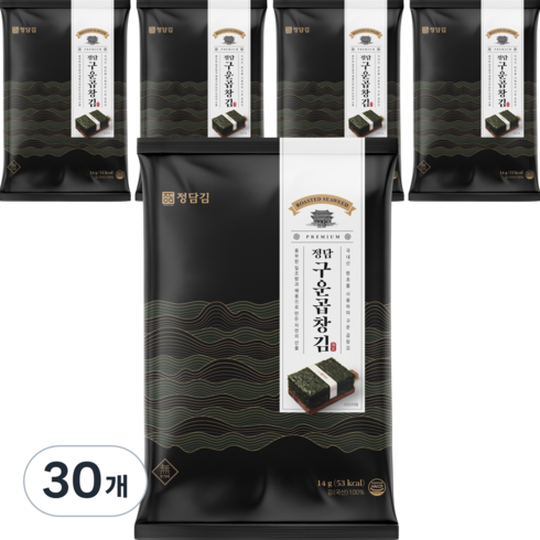 정담김 정담 구운 곱창김 5p, 14g, 30개