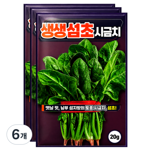 씨앗팜 생생 섬초 시금치씨앗, 6개