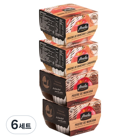 아넬라 생과일 디저트 스타트 C 패키지 100g x 2p x 2종 세트, 혼합맛(사과,당근), 6세트
