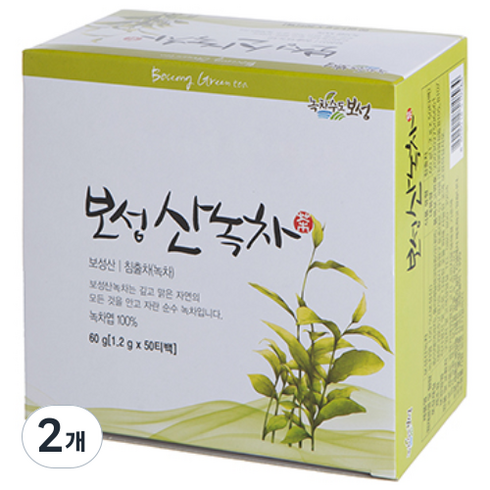 녹차수도보성 산 녹차 티백, 1.2g, 50개입, 2개