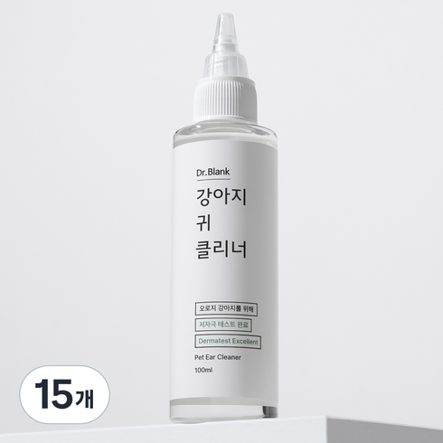 닥터블랭크 강아지 저자극 편백수 귀 세정제, 100ml, 15개
