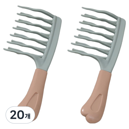 데이그린 2중 커브 헤어 컬링 파마 볼륨 웨이브 펌 빗, 20개, 민트