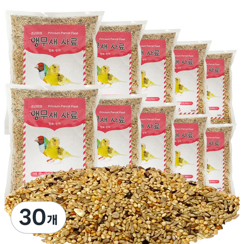 리아펫 앵무새 사료 잉꼬 핀치, 600g, 30개