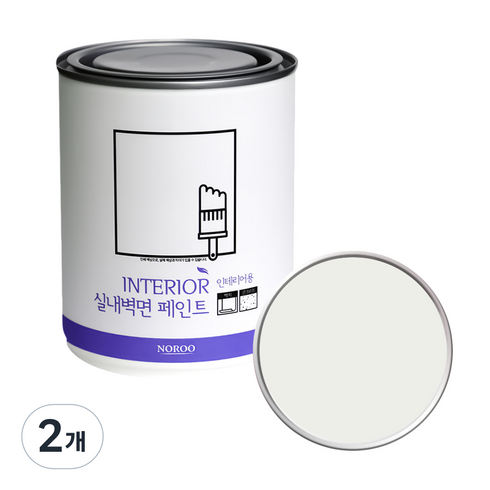 노루페인트 실내벽면 페인트, WT 1022 Cube White, 1L, 2개