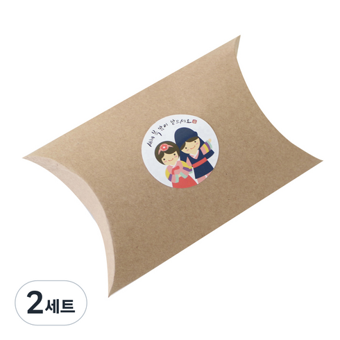 황씨네도시락 반달상자 48p + 새해복스티커 소년소녀 48p, 크라프트, 2세트