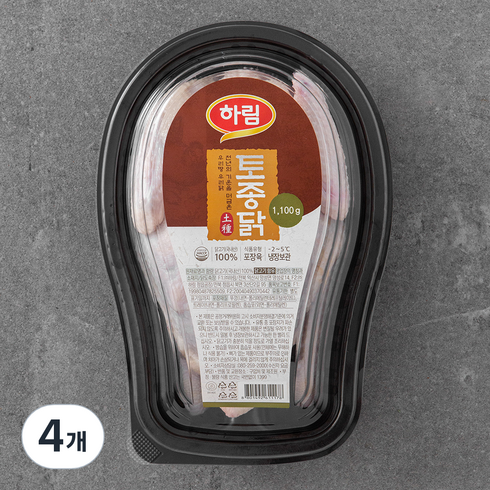 하림 참 토종닭 백숙용 (냉장), 1100g, 4개