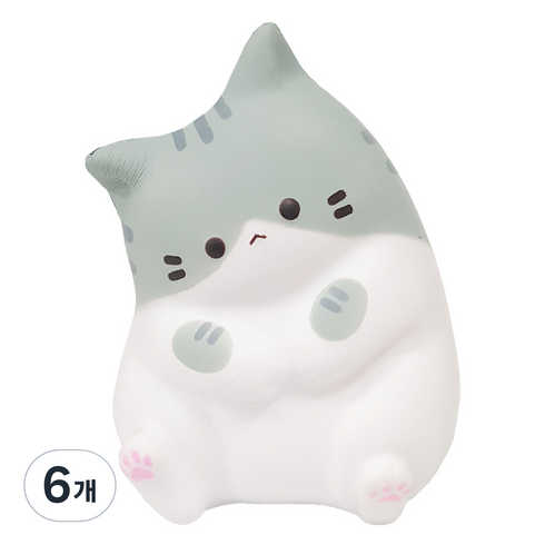 아가플러스 폭신 마시멜로우 냥이 스퀴시 고등어, 6개