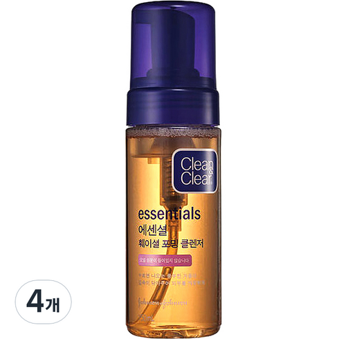 클린앤클리어 에센셜 훼이셜 포밍 클렌저, 150ml, 4개