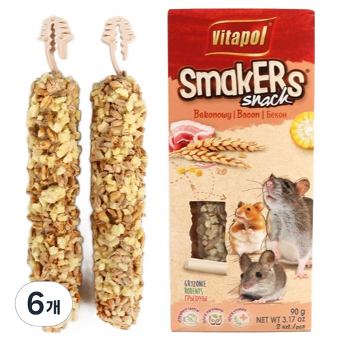비타폴 반려동물 베이컨 스매커 zvp-1119 2p, 90g, 6개