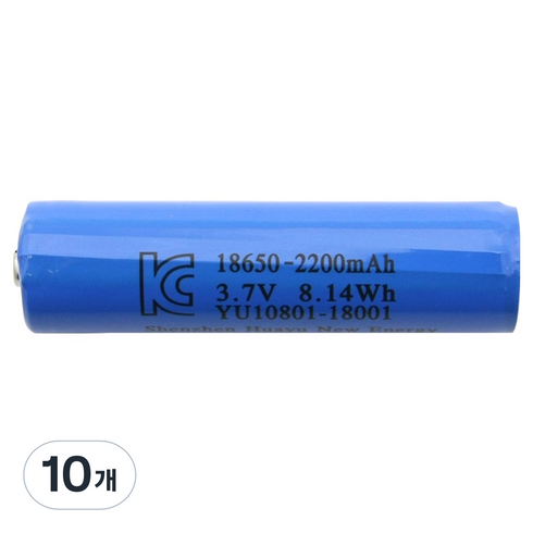 컴스 18650 2200mAh 리튬이온 충전지 BT186, 1개입, 10개