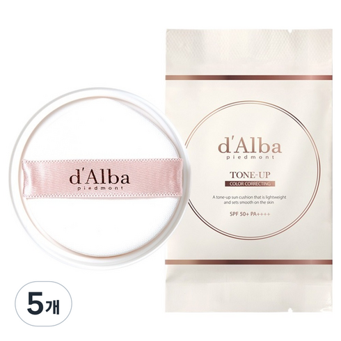 달바 워터풀 톤업 선 쿠션 리필 SPF50+ PA++++, 15g, 5개