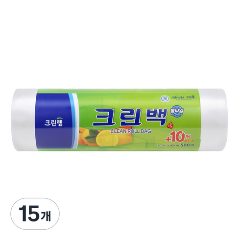 크린랩 크린롤백, 대(L), 500개입, 15개