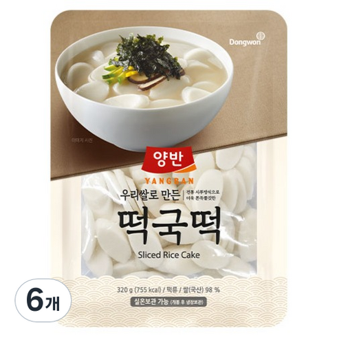 동원 양반 떡국떡, 6개, 320g