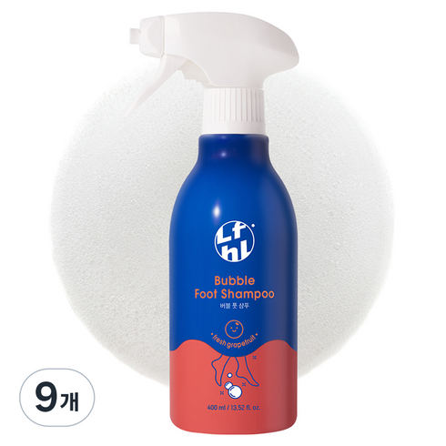라이프홀릭 버블 풋샴푸 프레시자몽, 1개입, 9개, 400ml