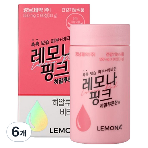 레모나 핑크 히알루론산 33g, 6개, 60정