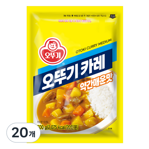 오뚜기 카레 과립형 약간매운맛, 500g, 20개