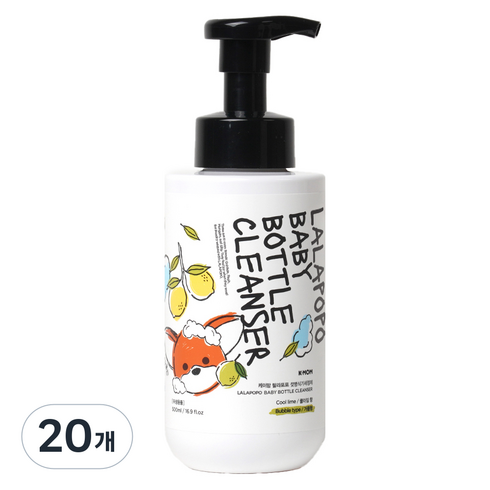 케이맘 랄라포포 유아용 젖병식기 세정제 거품형, 500ml, 20개