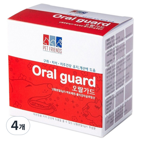 petfriends 반려동물 오랄가드 영양제, 30g, 구강/치석관리, 4개