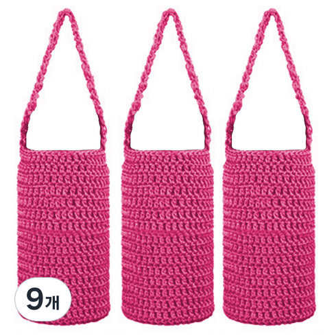 블럭마트 니트 보틀주머니 Large 700~1000ml, 핑크, 9개