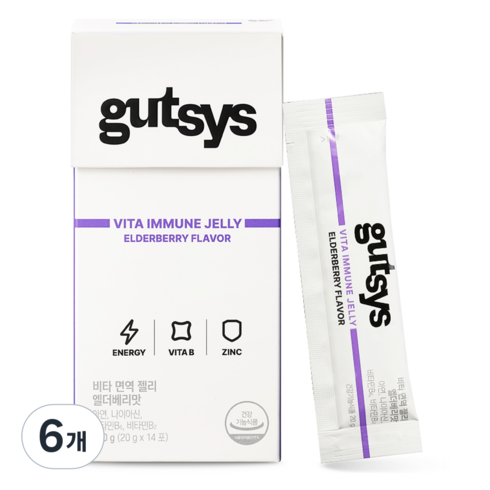 것시스 비타 면역 젤리 엘더베리맛 14p, 280g, 6개