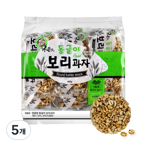 엉클팝 동글이 보리과자 강정, 400g, 5개