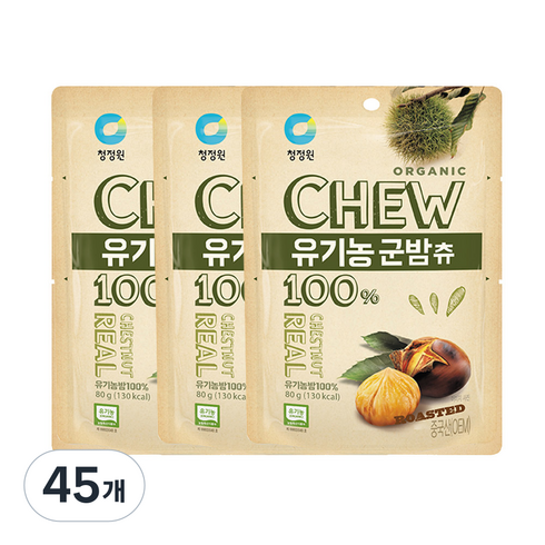 청정원 유기농 군밤츄, 80g, 45개