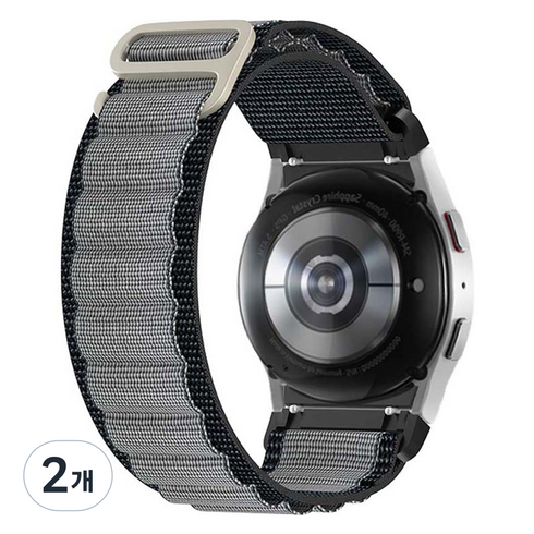 젤센 갤럭시워치 알파인 루프 스트랩 20mm 날개형, GR15 그레이라인, 2개