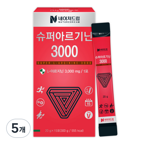 네이처드림 슈퍼아르기닌 3000, 15회분, 20g, 5개
