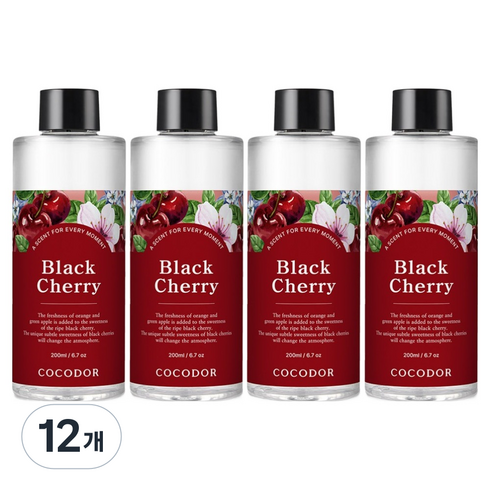 코코도르 디퓨저 리필액, 블랙체리, 200ml, 12개