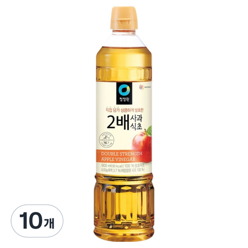 청정원 2배 사과식초, 900ml, 10개