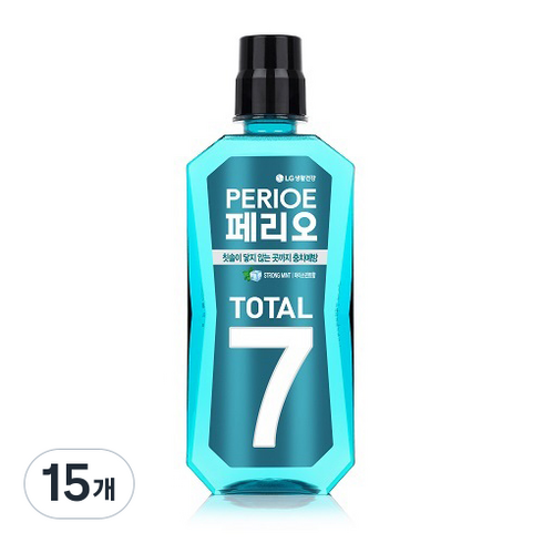 페리오 토탈7 가글 구강청결제 스트롱, 760ml, 15개
