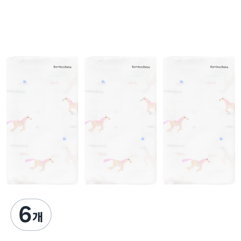 밤부베베 시그니처 사각기저귀 꿈꾸는 말랑이, 6개, 솜사탕 핑크