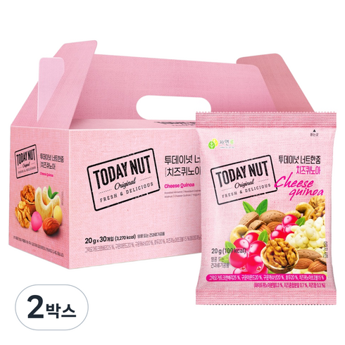 투데이넛 너트한줌 치즈퀴노아 믹스넛, 2박스