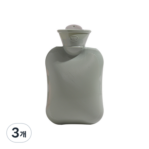 퀵살림 핸드워머 빗살무늬 파스텔 보온 물주머니 02 연한 초록색 500ml, 3개