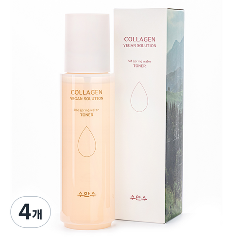 에네스티 수안수 콜라겐 비건 솔루션 온천수 토너, 4개, 185ml