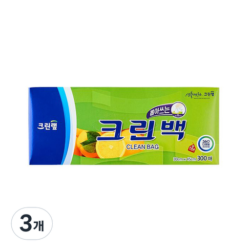 크린랩 뽑아쓰는 크린백 30cm x 45cm, 대(L), 300개입, 3개