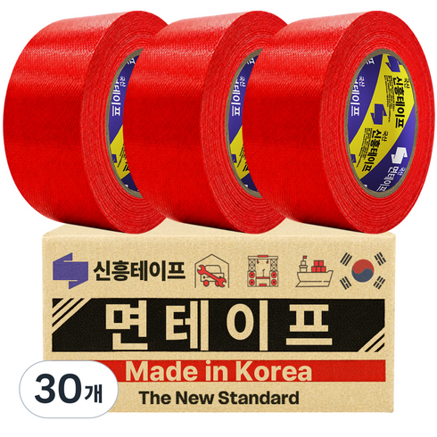 신흥 국산 대용량 라바 청면테이프 48mm X 25M 빨강, 30개