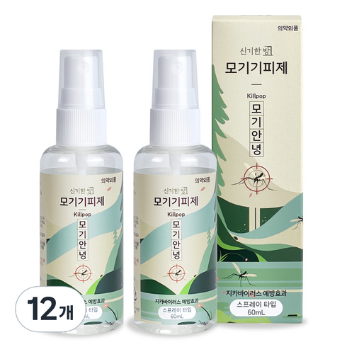 신기한방 모기안녕 모기기피제 스프레이, 60ml, 12개