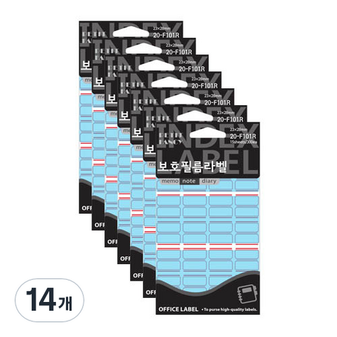 쁘띠팬시 보호필름 라벨 견출지 20-F101, 빨강, 15개입, 14개