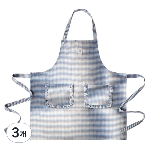모던하우스 가을 시리즈 선염체크 앞치마 L 70 x 75 cm, 체크, 3개