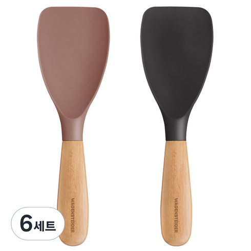 바겐슈타이거 에센자 플래티넘 실리콘 멀티 스패츌라 2종 세트, 로즈핑크, 애쉬블랙, 6세트