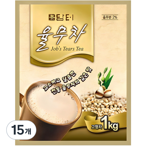 담터 율무차 자판기용, 1kg, 1개입, 15개