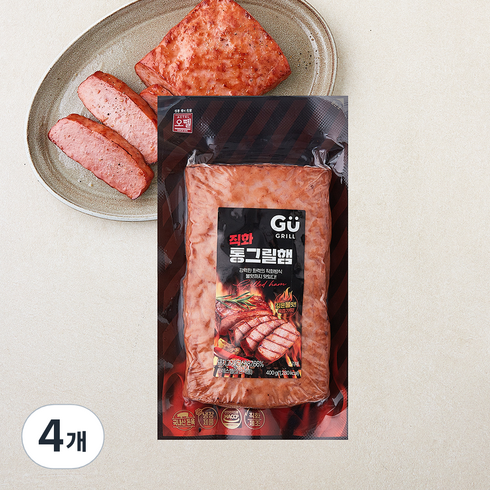 규그릴 직화통 그릴햄, 400g, 4개